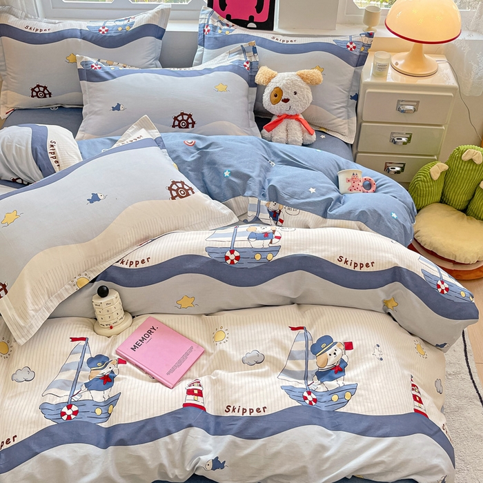 91家纺网 家纺一手货源 找家纺 依庭 2025新款全棉印花花卉款四件套单品系列-四件套 星夜号