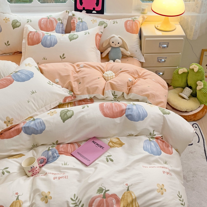 91家纺网 家纺一手货源 找家纺 依庭 2025新款全棉印花花卉款四件套单品系列-四件套 楠得遇见