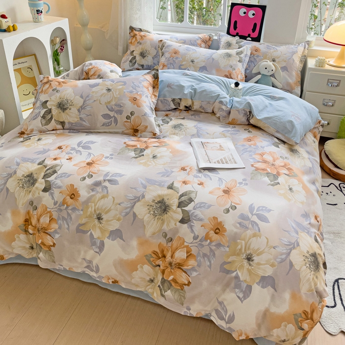 91家纺网 家纺一手货源 找家纺 依庭 2025新款全棉印花花卉款四件套单品系列-四件套 湘梦