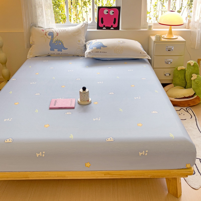 91家纺网 家纺一手货源 找家纺 （总）依庭 2025新款全棉印花花卉款四件套单品系列-单床笠