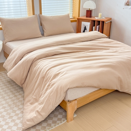 91家纺网 家纺一手货源 找家纺 （总）莎臣豹 2025新款纯色水洗棉磨毛原棉单被套