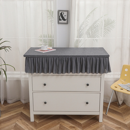 2025新款防尘防滑斗柜套裙边-小树叶系列 深灰