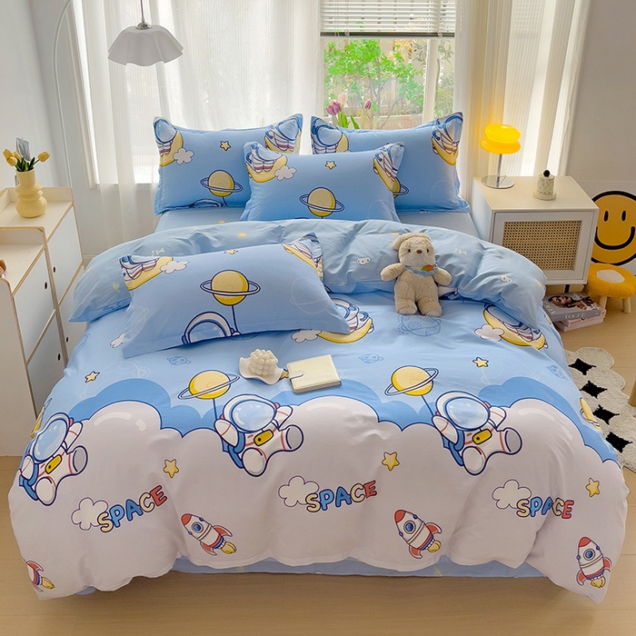 91家纺网 家纺一手货源 找家纺 依庭 2025新款全棉印花花卉款四件套单品系列-四件套 探索星球