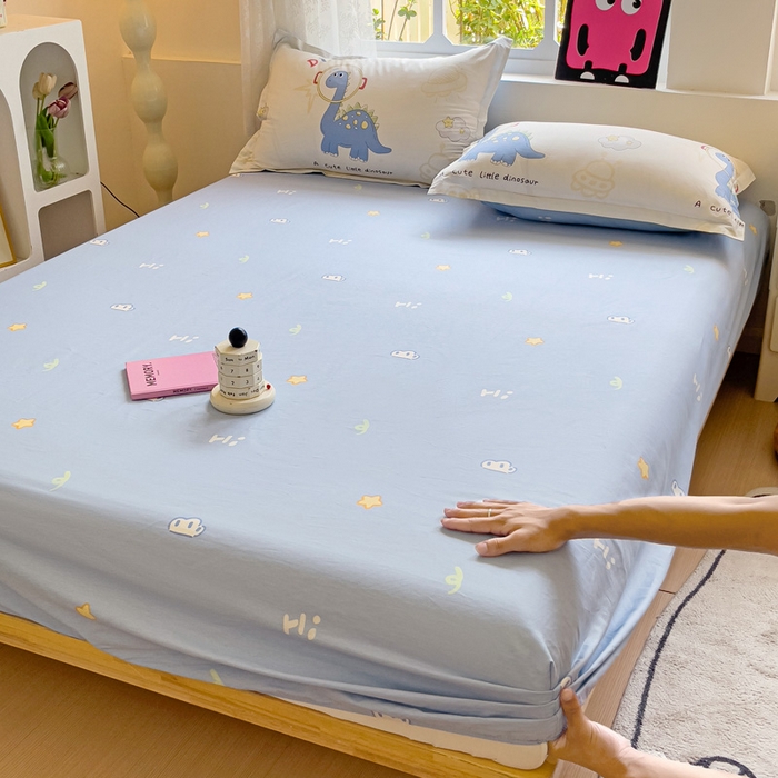 91家纺网 家纺一手货源 找家纺 （总）依庭 2025新款全棉印花花卉款四件套单品系列-单床笠