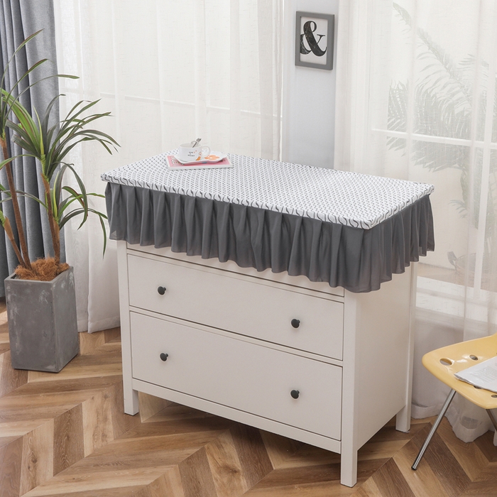 91家纺网 家纺一手货源 找家纺 （总）2025新款防滑防尘斗柜套裙边-水波纹系列