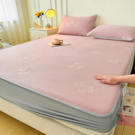 恒爱   2025新款冰丝牡丹花床笠 豆沙