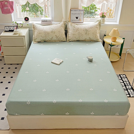 依庭 2025新款全棉印花花卉款四件套单品系列-单床笠 仙草