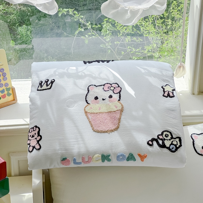 91家纺网 家纺一手货源 找家纺 （总）2025新款水洗棉毛巾绣夏被卡通夏凉被薄被子