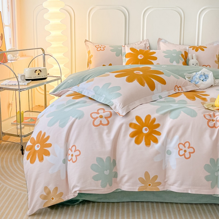 91家纺网 家纺一手货源 找家纺 依庭 2025新款全棉印花花卉款四件套单品系列-四件套 印凤晓月