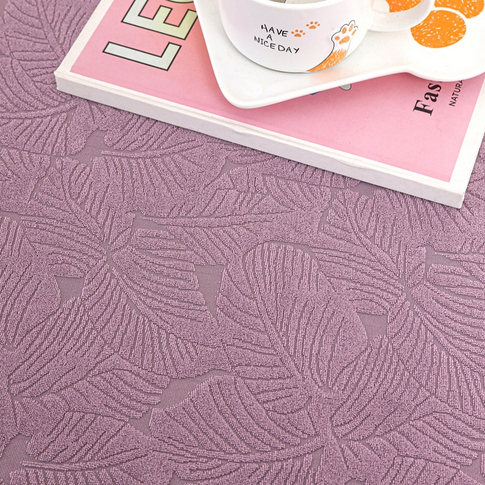 91家纺网 家纺一手货源 找家纺 2025新款防尘防滑斗柜套裙边-小树叶系列 紫色