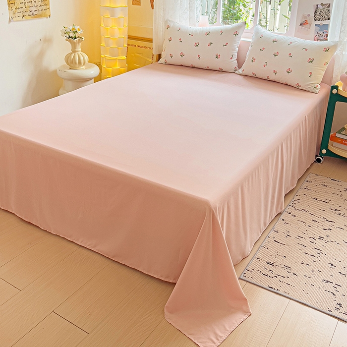 91家纺网 家纺一手货源 找家纺 2025水洗棉双层纱简约风ins风小碎花被套床单款床笠款三四件套-单被套