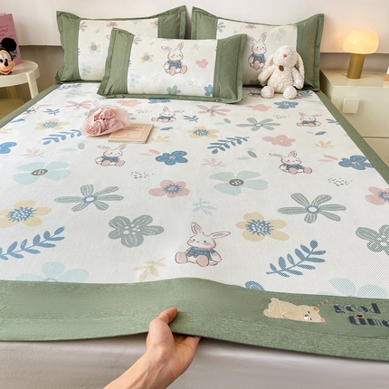 91家纺网 家纺一手货源 找家纺 （总）2025新款A类抗菌数码印花冰藤席