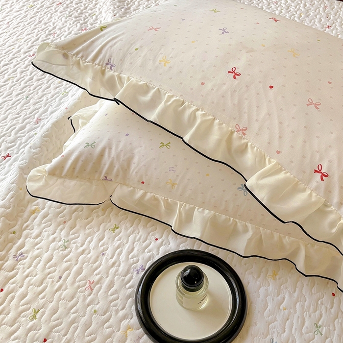 91家纺网 家纺一手货源 找家纺 韩秀 2025新款水洗棉夹棉韩版花边夏被小清新针织棉小碎花皱皱棉双层纱软糯感夏凉被空调被泡泡棉被四季跑量款 蝶梦