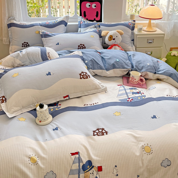 91家纺网 家纺一手货源 找家纺 依庭 2025新款全棉印花花卉款四件套单品系列-四件套 星夜号