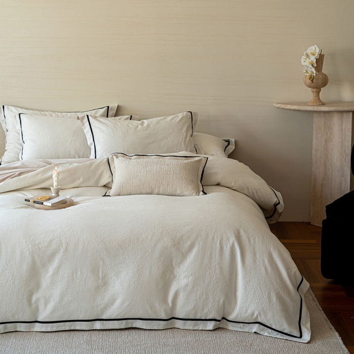 91家纺网 家纺一手货源 找家纺 （总）2025新款云感超柔60支厚织提花浮雕四件套-棉屿时光