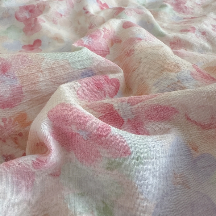 91家纺网 家纺一手货源 找家纺 一霖家纺 2025新款云感双层纱花边款四件套 十里桃花