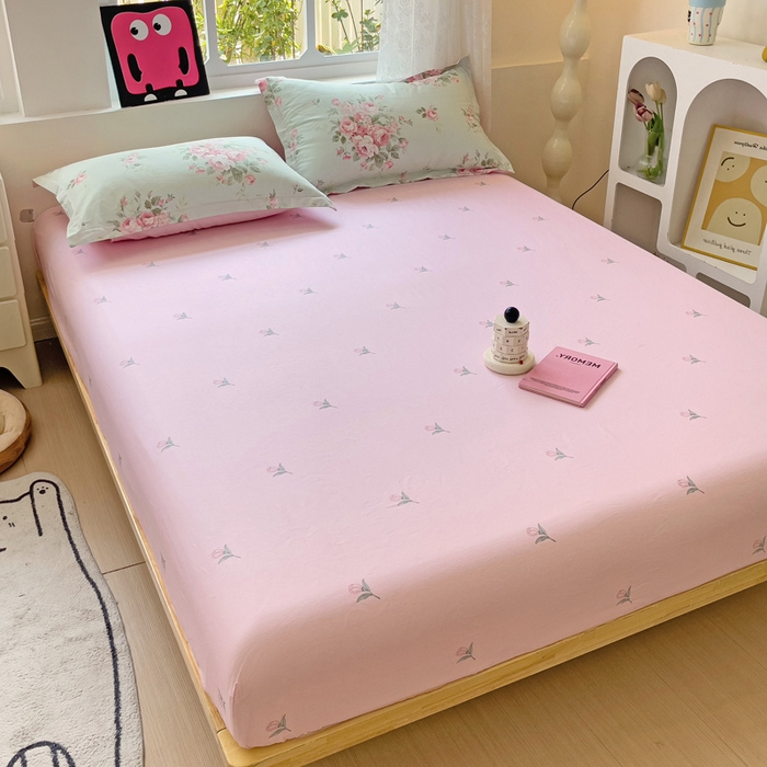 91家纺网 家纺一手货源 找家纺 依庭 2025新款全棉印花花卉款四件套单品系列-单床笠 罗微