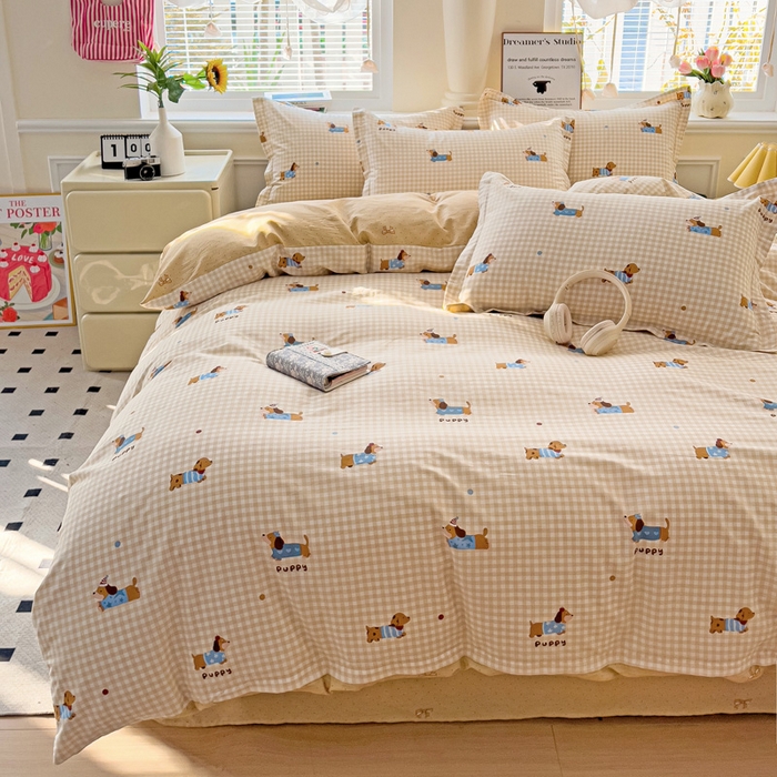 91家纺网 家纺一手货源 找家纺 （总）依庭 2025新款全棉印花花卉款四件套单品系列-四件套