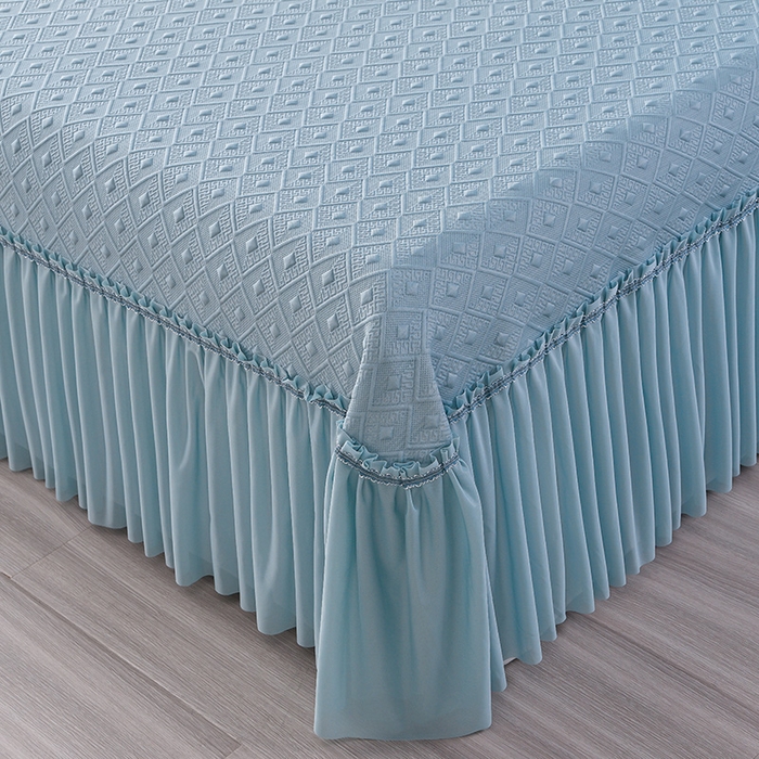 91家纺网 家纺一手货源 找家纺 （总）畅畅家纺 2025新款立体提花凉豆豆席床裙款凉席