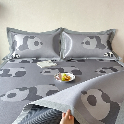 橘滋  2025新款高端轻奢简约数码印花冰丝席-床席 趴趴熊猫