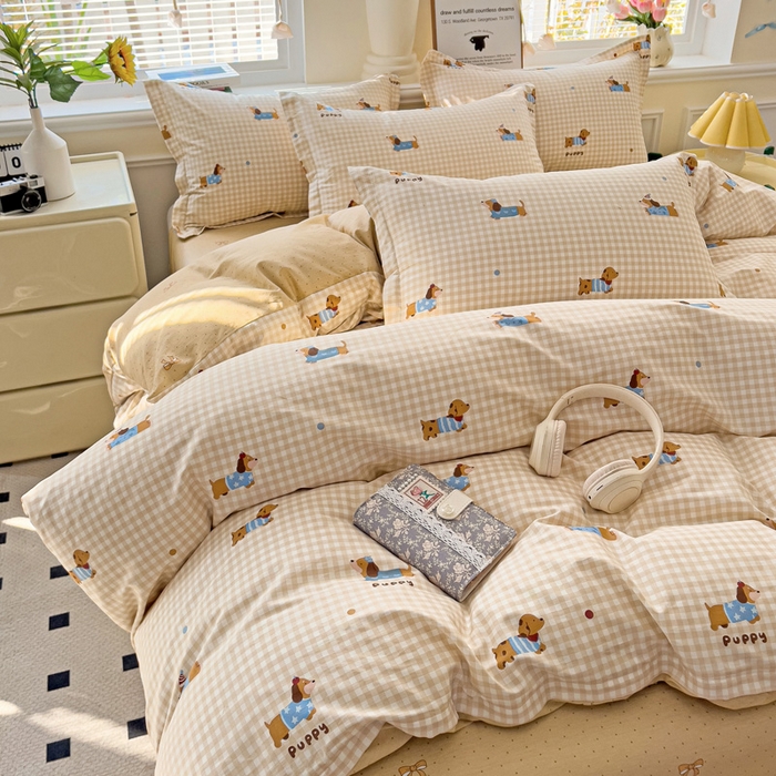 91家纺网 家纺一手货源 找家纺 （总）依庭 2025新款全棉印花花卉款四件套单品系列-四件套