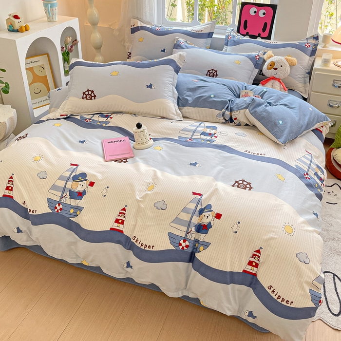 91家纺网 家纺一手货源 找家纺 依庭 2025新款全棉印花花卉款四件套单品系列-四件套 星夜号