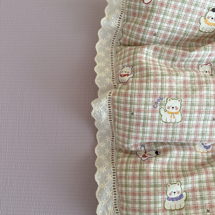 91家纺网 家纺一手货源 找家纺 一霖家纺 2025新款云感双层纱花边款四件套 西高地