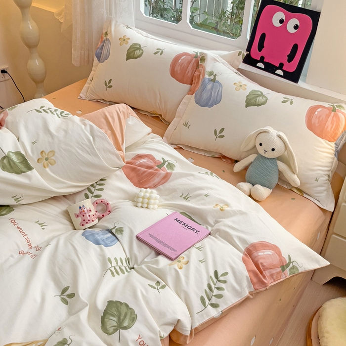 91家纺网 家纺一手货源 找家纺 依庭 2025新款全棉印花花卉款四件套单品系列-四件套 楠得遇见