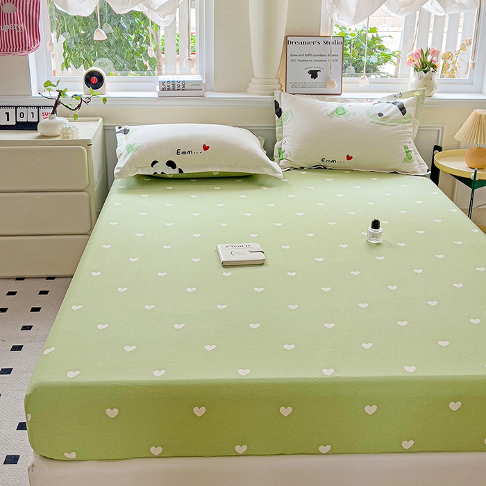 91家纺网 家纺一手货源 找家纺 依庭 2025新款全棉印花花卉款四件套单品系列-单床笠 熊猫乐园