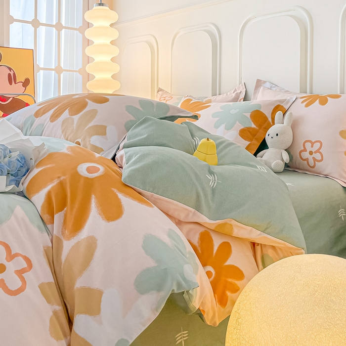 91家纺网 家纺一手货源 找家纺 依庭 2025新款全棉印花花卉款四件套单品系列-四件套 印凤晓月