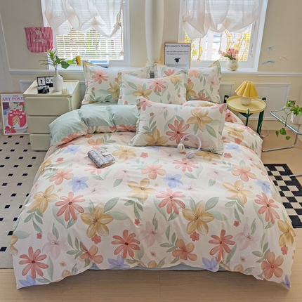 依庭 2025新款全棉印花花卉款四件套单品系列-四件套 云裳花谷