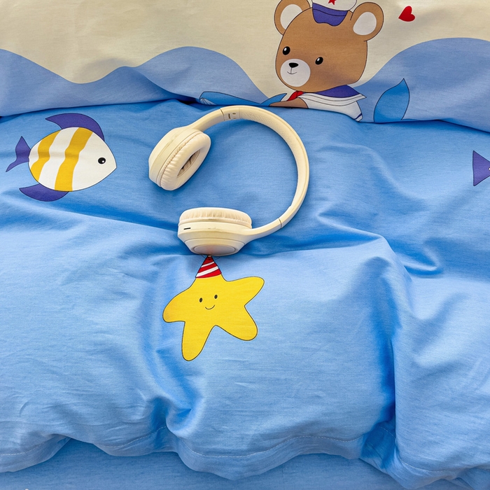 91家纺网 家纺一手货源 找家纺 依庭 2025新款全棉印花花卉款四件套单品系列-四件套 水上乐园