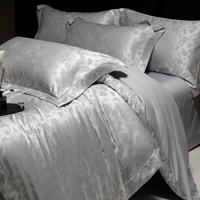 91家纺网 家纺一手货源 找家纺 张公子婚庆馆 2025新款长绒棉高精密色织大提花抗皱埋绳工艺系列 羽蝶