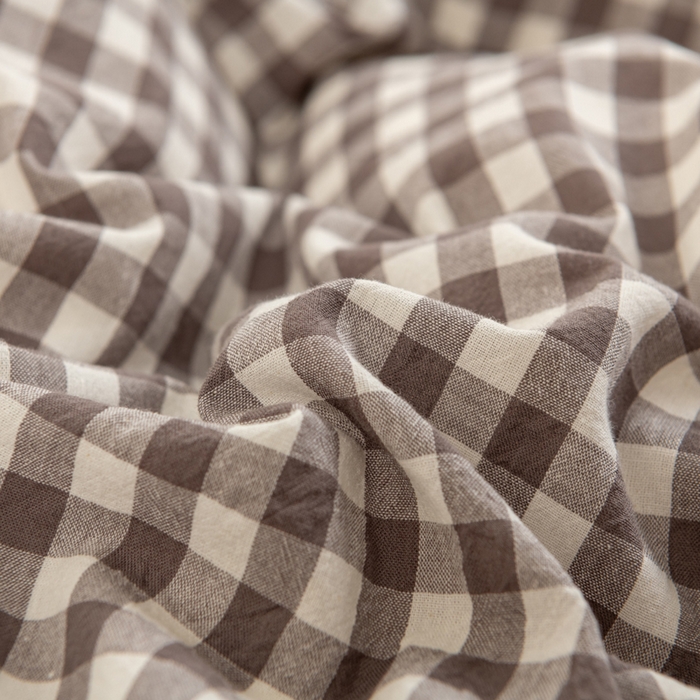 91家纺网 家纺一手货源 找家纺 居美良品 2025新款100%全棉色织水洗棉四件套 灰小格