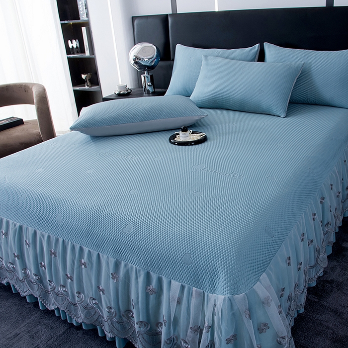 91家纺网 家纺一手货源 找家纺 （总）席皇后 2025新款A类凉感豆豆凉席系列床裙款