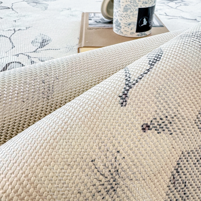 91家纺网 家纺一手货源 找家纺 2025新款A类抗菌数码印花冰藤席 水墨蝶舞