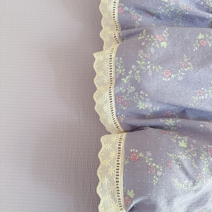 91家纺网 家纺一手货源 找家纺 一霖家纺 2025新款云感双层纱花边款四件套 紫韵