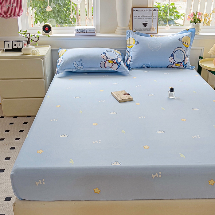 91家纺网 家纺一手货源 找家纺 依庭 2025新款全棉印花花卉款四件套单品系列-单床笠 探索星球