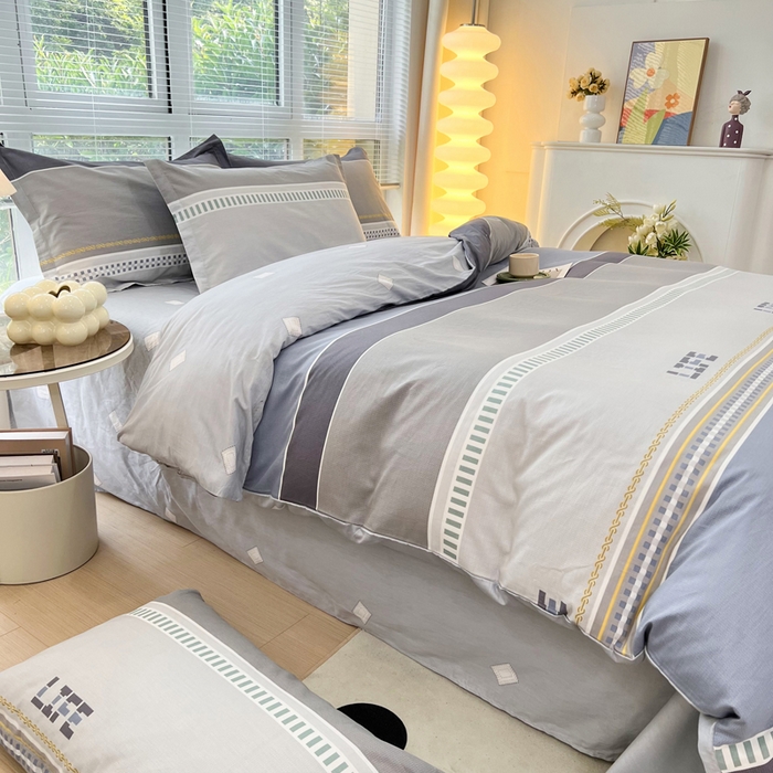 91家纺网 家纺一手货源 找家纺 依庭 2025新款全棉印花花卉款四件套单品系列-四件套 慕尼