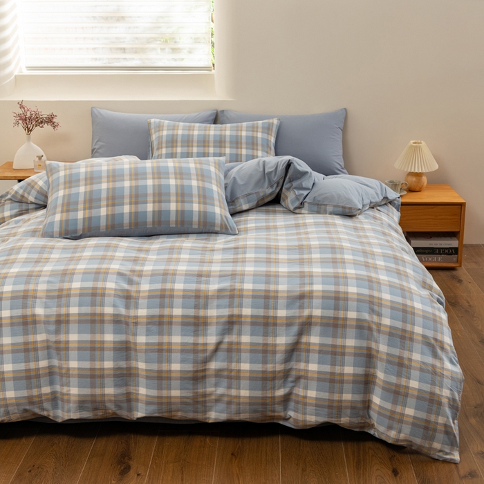 91家纺网 家纺一手货源 找家纺 （总）居美良品 2025新款100%全棉色织水洗棉四件套细纱老粗布四件套