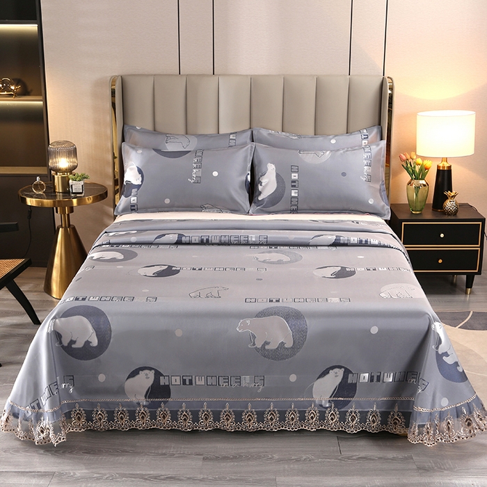 91家纺网 家纺一手货源 找家纺 席皇后  2025新款可机洗抗菌提花冰丝席 富贵熊