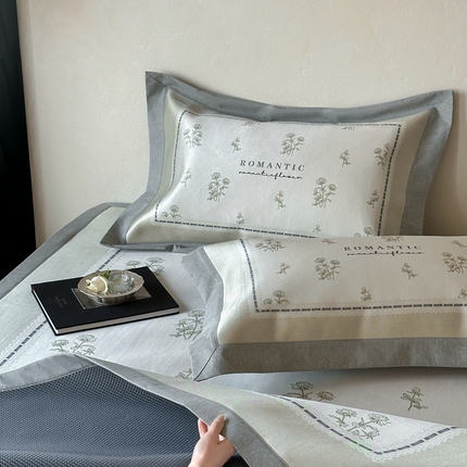 橘滋  2025新款高端轻奢简约数码印花冰丝席-床席 芮秋绿