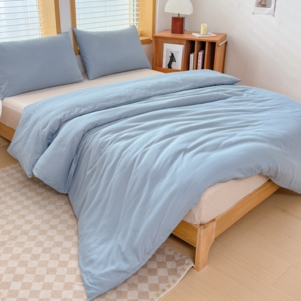 91家纺网 家纺一手货源 找家纺 （总）莎臣豹 2025新款纯色水洗棉磨毛原棉单被套