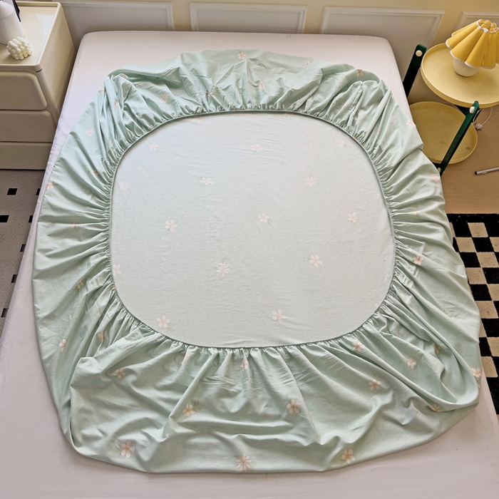 91家纺网 家纺一手货源 找家纺 依庭 2025新款全棉印花花卉款四件套单品系列-单床笠 云裳花谷