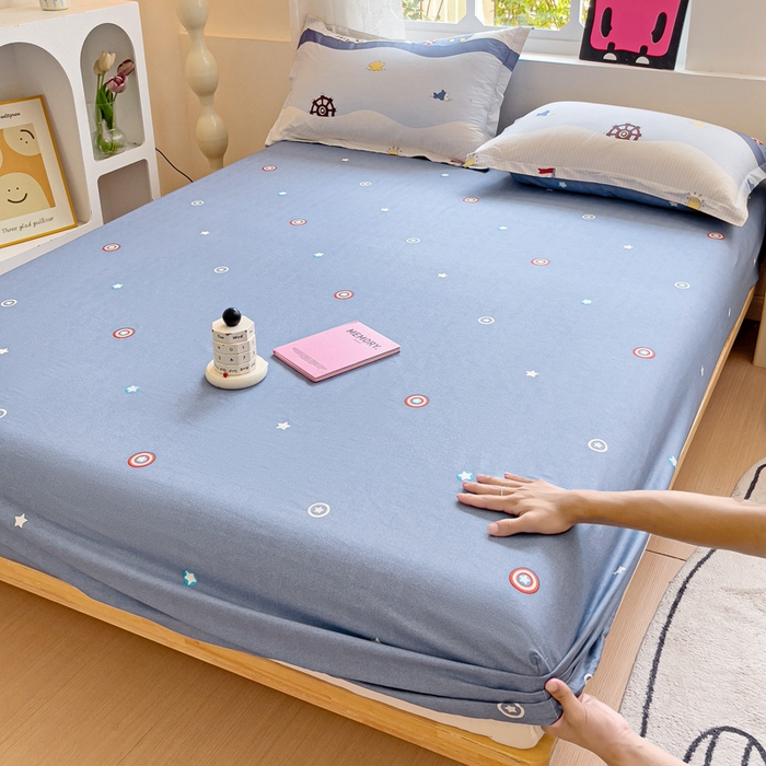 91家纺网 家纺一手货源 找家纺 依庭 2025新款全棉印花花卉款四件套单品系列-单床笠 星夜号