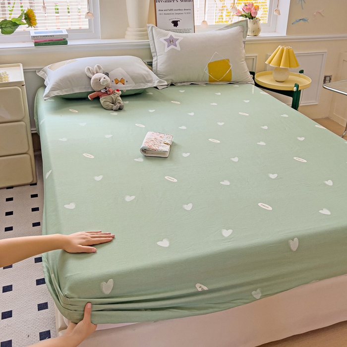 91家纺网 家纺一手货源 找家纺 依庭 2025新款全棉印花花卉款四件套单品系列-单床笠 星烁-B版