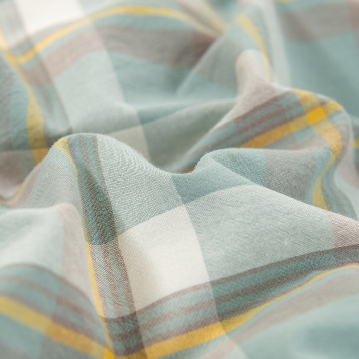 91家纺网 家纺一手货源 找家纺 居美良品 2025新款100%全棉色织水洗棉四件套 静雅-绿