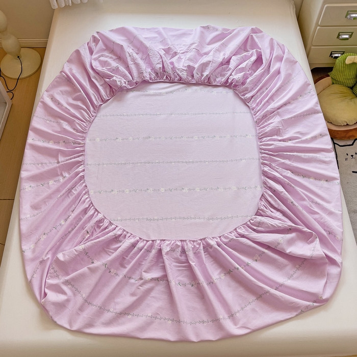 91家纺网 家纺一手货源 找家纺 依庭 2025新款全棉印花花卉款四件套单品系列-单床笠 洛香忆梦