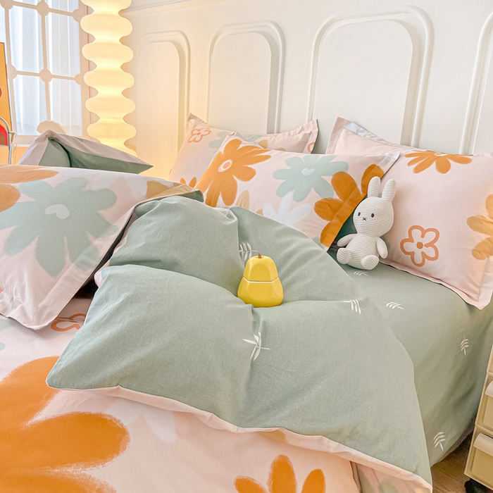 91家纺网 家纺一手货源 找家纺 依庭 2025新款全棉印花花卉款四件套单品系列-四件套 印凤晓月