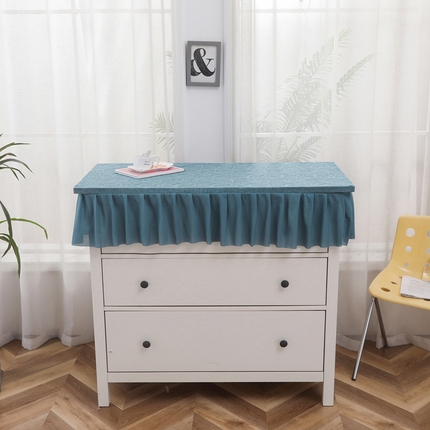 2025新款防尘防滑斗柜套裙边-小树叶系列 水蓝